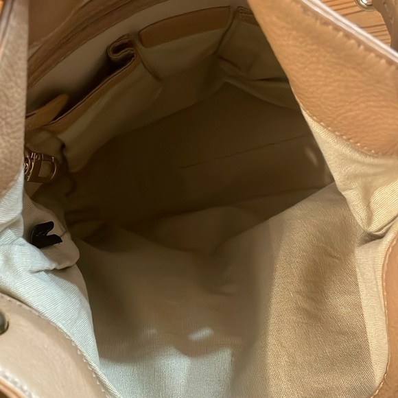 Cole Haan "Bailey" Beige Leather Convertible Hobo - Picture 8 of 10